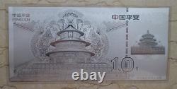 10 Pcs China Silver (10x10g, total 100g) Panda Notes Ping An Group PingAn