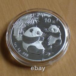 10 Yuan China Panda 2006 1 oz silver 99.9% silver coin in a capsule