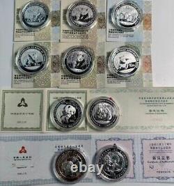 10pcs-Panda Silver Coin Commemorating 10 Banks in China, panda silver coin 10Yuan