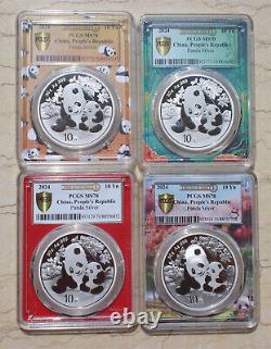 12 Pcs PCGS MS70 China 2024 30g (30 grams) Silver Panda Coins