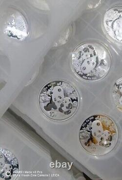15 PCS China 2024 10Yuan China panda Silver Coin 30g Full page 30g15