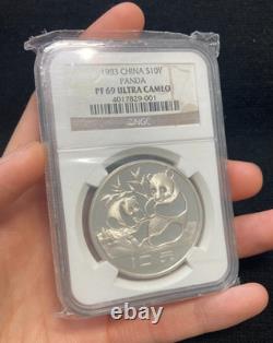 1983 China Panda Silver 10 Yuan 1oz NGC PF 69 Ultra Cameo