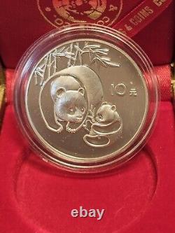 1984 SILVER CHINA 10 YUAN PROOF PANDA W Coin Box & COA A MAGNIFICENT FIND