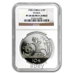 1985 China Silver Panda 10 Yuan PF-68 NGC SKU#78696