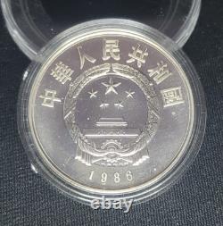 1986 China 5 Yuan Giant Panda WWF Silver Coin In Capsule withCase and COA