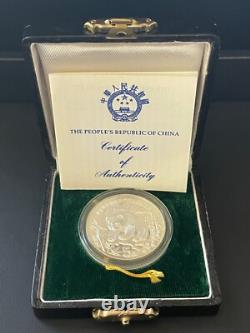 1986 China Giant Panda 5 Yuan Uncirculated Silver Coin with Box, Case & COA