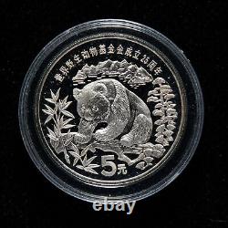 1986 China World Wildlife Fund 5 Yuan 22g Panda Silver Coin