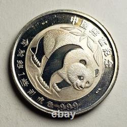 1987 China Panda 1 Troy oz. 999 Fine Silver AMC American Medals Corp PL Surfaces