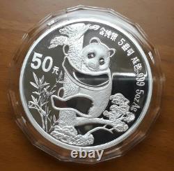 1987 GENUINE 5oz China Panda Silver Proof Coin 50 Yuan HIGH GRADE