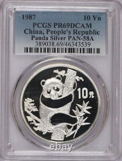 1987 Silver Panda 1 oz. 10 Yuan PCGS PR69 Deep Cameo. Free shipping