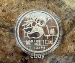 1989 1oz 10 Yuan China Silver Panda Coin
