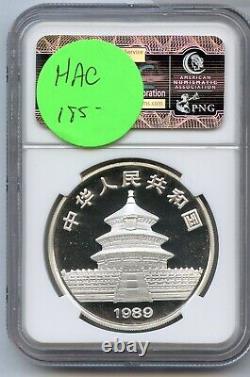 1989 China Silver Panda Proof 1 Oz NGC PF69 10 Yuan Coin Ag 999 JP280