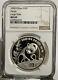 1990 China 1oz Silver Panda Coin, Large Data Ngc Ms 69