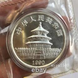 1990 China Panda Coin 10YUAN China 1990 Panda 1OZ Silver coin With box