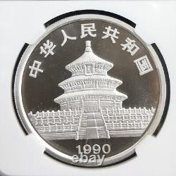 1990 China panda small date 1oz silver coin S10Y NGC MS69