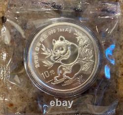 1991 1oz 10 Yuan China Silver Panda Coin (Small Date) BU