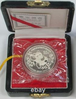 1991 SILVER CHINA PIEFORT 10 YUAN 2oz PANDA DOUBLE SEALED BOX AND COA#750