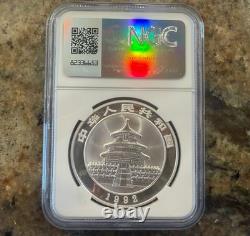 1992 1oz 10 Yuan China Silver Panda Coin (Large Date) MS 69