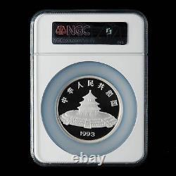 1993 China 5 oz 50 Yuan Panda Silver Coin NGC PF69
