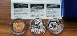 1993 China Panda Proof 3 Silver Coin Set Imaculate Uncirculated Very Rare