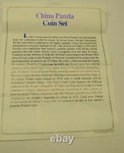 1993 China Proof 3-coin Panda Set Set Mintage Limit 20,000 2 Troy Oz Silver
