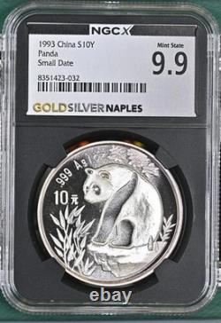 1993 China S10y Panda Small Date Ms 9.9 (s19a-b10)