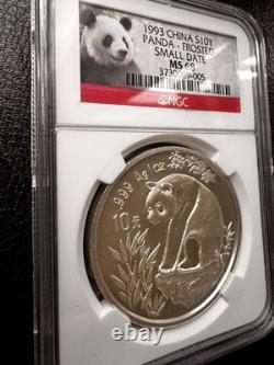 1993 China Silver Panda 10 Yuan MS-68 NGC Small Date Rare BU Panda Coin 1993 China Silver Panda 10 Yuan MS-68 NGC Small Date Rare BU Panda Coin