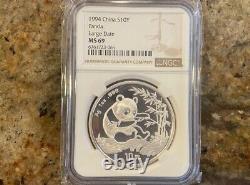 1994 1oz 10 Yuan China Silver Panda Coin (Large Date) BU MS-69