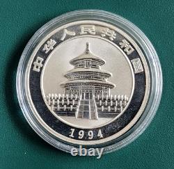 1994 China Coin Panda 1 oz 0.999 Silver in plastic air-tite Large Date