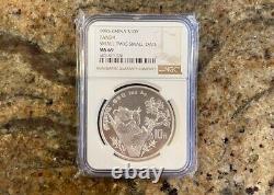 1995 1oz 10 Yuan China Silver Panda Coin Small Twig Small Date MS69 (Micro Date)