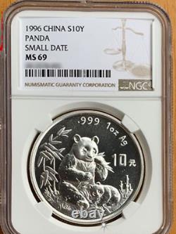 1996 China Panda Silver 10YUAN Coin China 1996 Panda Silver coin 1oz