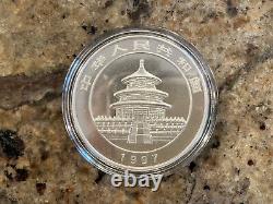 1997 1oz 10 Yuan Chinese Silver Panda Coin BU Large Date