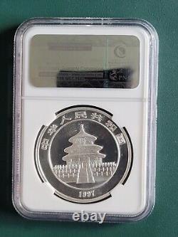 1997 China Coin Panda 1 oz 0.999 Silver NGC MS68 Small Date