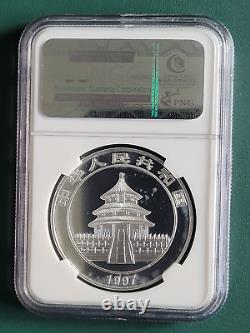 1997 China Coin Panda 1 oz 0.999 Silver Proof NGC PF68 Colorized