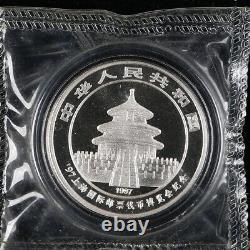 1997 China Shanghai International Stamp Coins Expo 10 Yuan 1oz Panda Silver Coin