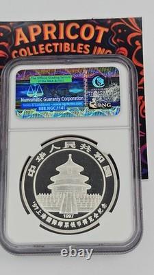 1997 Silver Panda 10 Yuan Shanghai International Coin Expo NGC MS68 1 oz coin