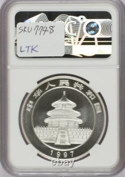 1997 Silver Panda 1 oz. 10 Yuan Large Date NGC MS69. Free Shipping