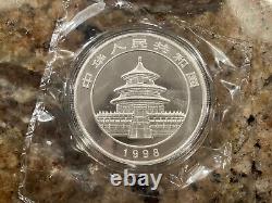 1998 1oz 10 Yuan China Silver Panda Coin (Large Date) BU in Capsule