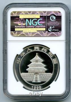 1998 China 10 Yuan 1 Oz. 999 Silver Panda Colorized Ngc Pf70 Ultra Cameo Top Pop