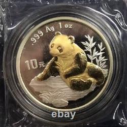 1998 China 10 Yuan Beijing Coin Expo 1oz Gilt Panda Silver Coin, with certificate