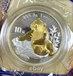 1998 China 10 Yuan Beijing Coin Expo 1oz Gilt Panda Silver Coin, with certificate