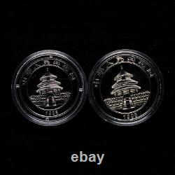 1998 China 5 Yuan + 10 Yuan 1 oz + 1/2 oz Proof Color Panda Silver Coin