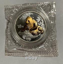 1998 China BeiJing expo panda gold plated silver coin double sealed, with COA