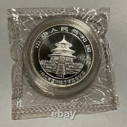 1998 China BeiJing expo panda gold plated silver coin double sealed, with COA