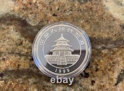 1999 1oz 10 Yuan China Silver Panda Coin (Large Date) BU in Capsule