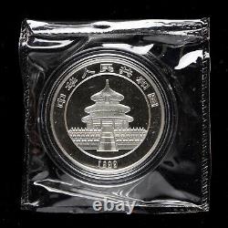 1999 China Panda Silver Coin 10 Yuan 1 oz Ag. 999 Panda Silver Coin Small Date