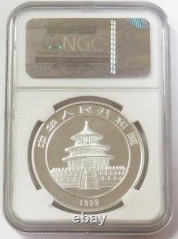 1999 SILVER CHINA 1oz SMALL DATE 10 YUAN PANDA NGC MINT STATE 68