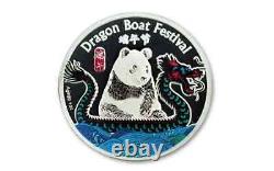 1 Oz Silver Coin 2023 China Panda Dragon Boat Festival Colorized Proof Capsule