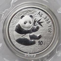 2000 China 10YUAN Panda Coin China 2000 Panda Silver coin 1OZ With box