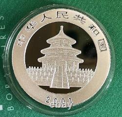 2001D China S10Y Silver Panda coin small D, RARE